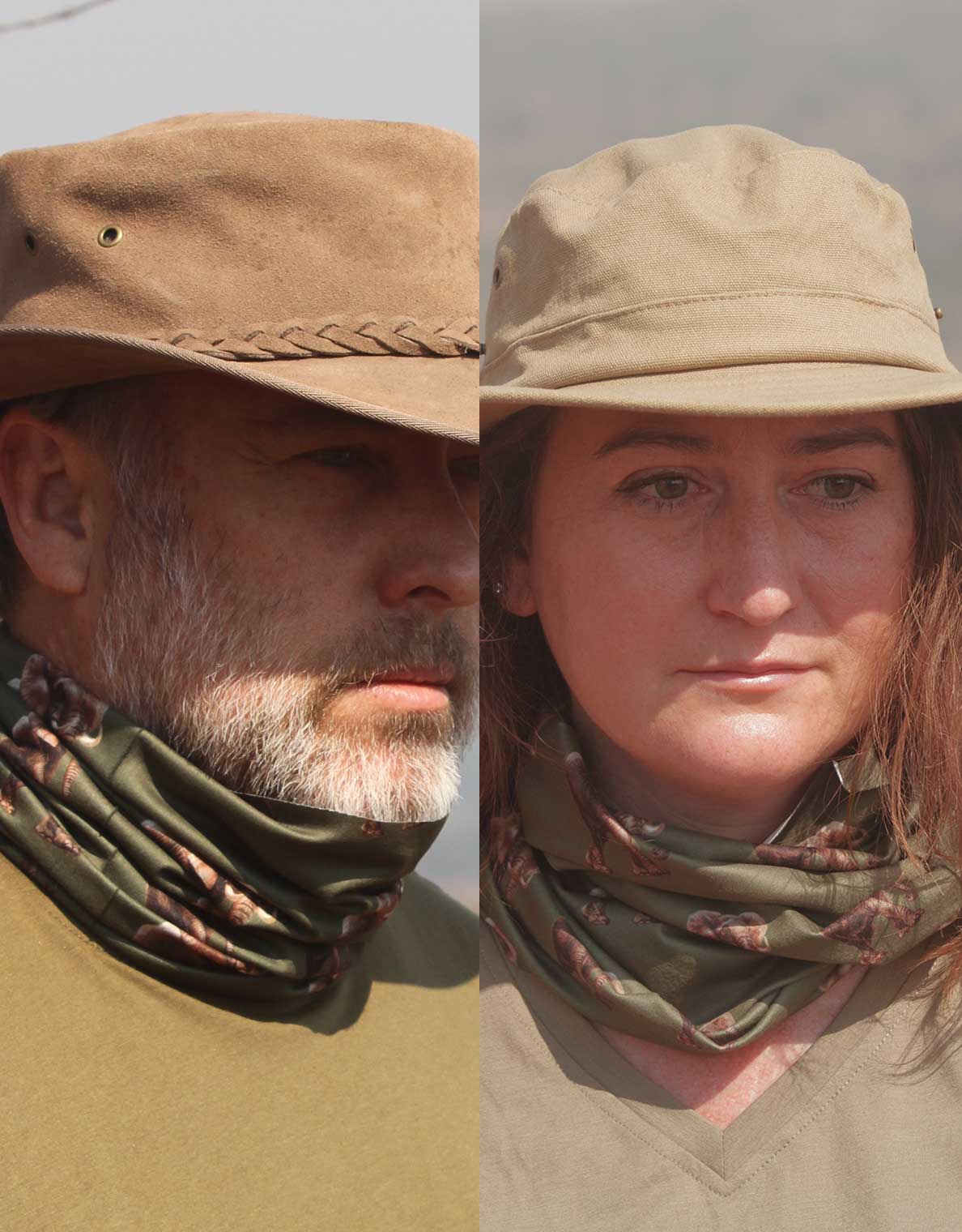 Vintage Print Tubular Head&Neck Scarf - Safari Store