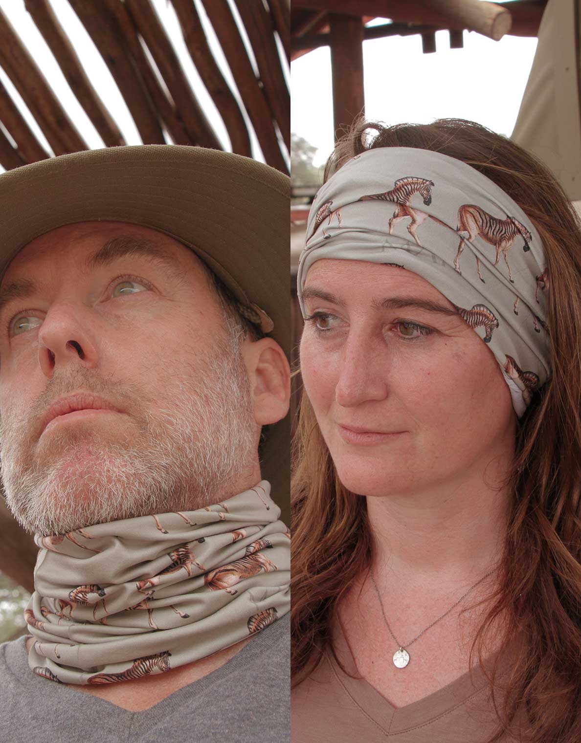 Vintage Print Tubular Head&Neck Scarf Safari Store