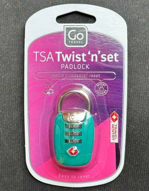 TSA Combination Twist & Set Padlock in colour Teal