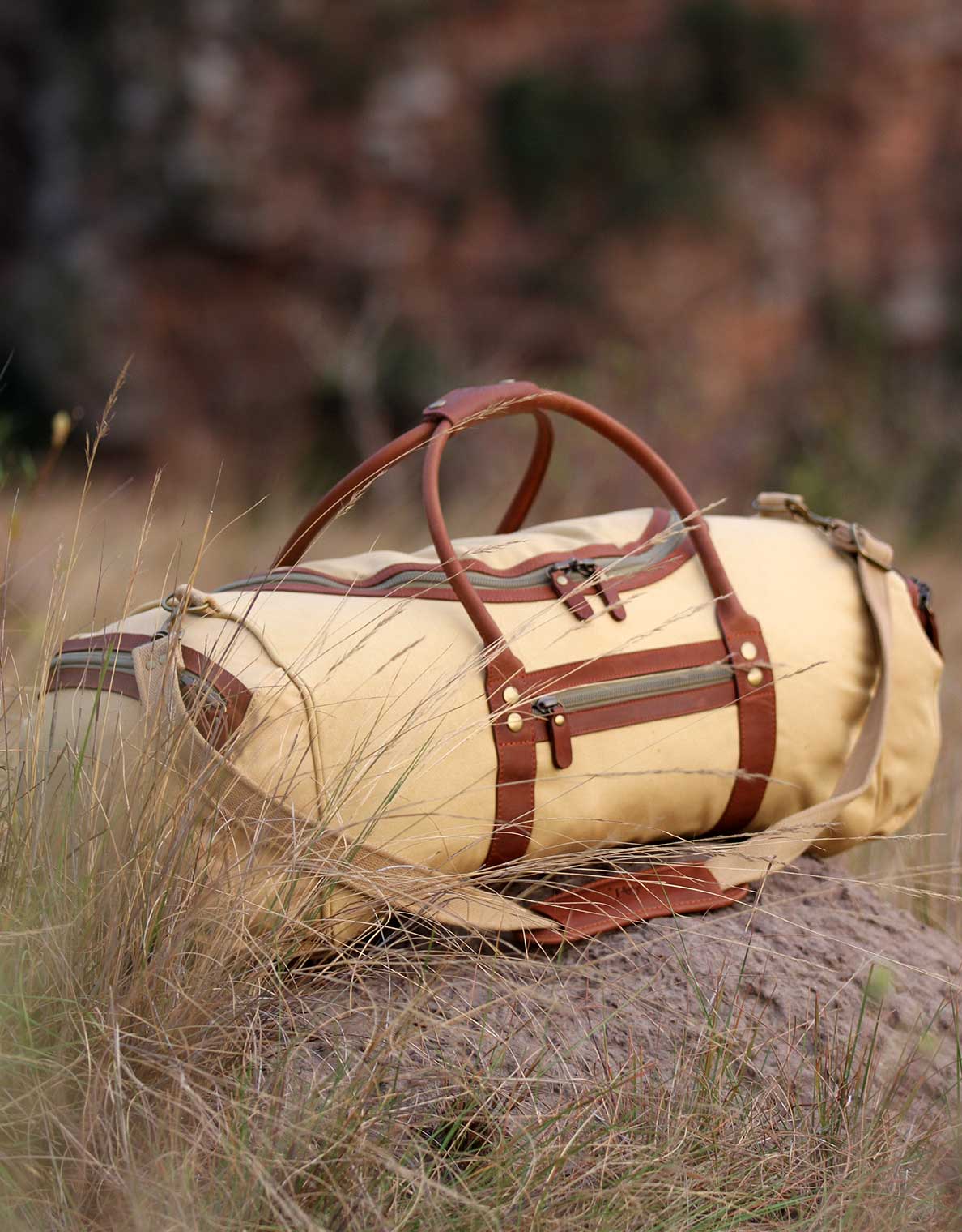Canvas & Leather Safari Duffle Bag The Safari Store