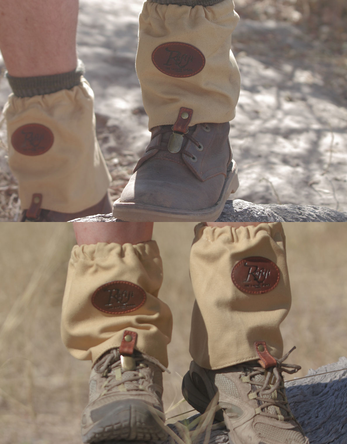 Italian Military Gaiters – Canvas & Nylon Upper With Leather Trim, Made In Italy