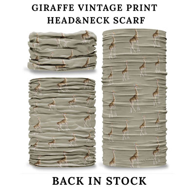 Giraffe Print Head&Neck Scarf Back In Stock